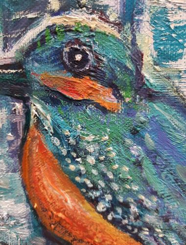 ptak 2 p   fragment obrazu  plej 60 x cm