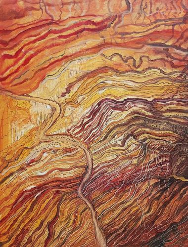 wulkany 2   x70 cm  olej